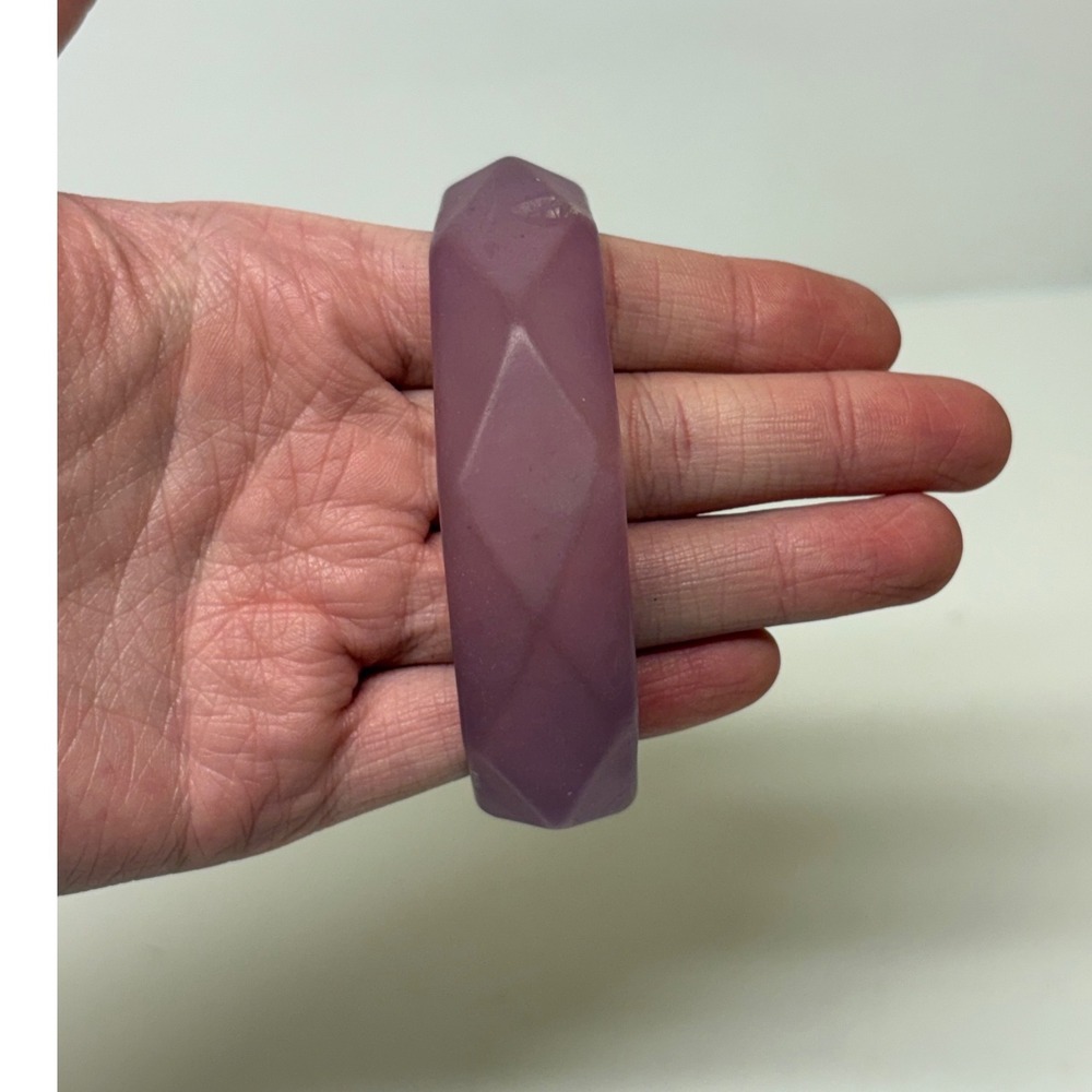 Purple Faceted Resin Bangle Bracelet Translucent Geometric Matte
